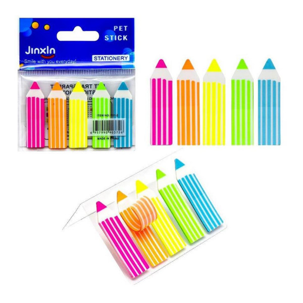 Закладка неонова "Stick Notes Олівець" COLOR-IT Р01-2-LВ 5 кольорів Закладка неонова "Stick Notes Олівець" COLOR-IT Р01-2-LВ 5 кольорів