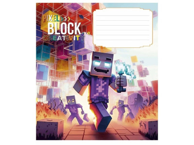 Зошит учнівський "Pixel Block" 012-3407L-5 в лінію 12 аркушів Зошит учнівський "Pixel Block" 012-3407L-5 в лінію 12 аркушів