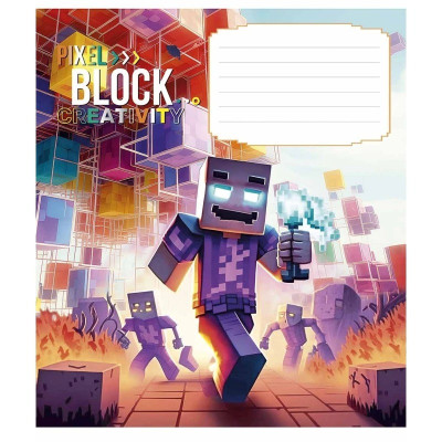 Зошит учнівський "Pixel Block" 012-3407L-5 в лінію 12 аркушів