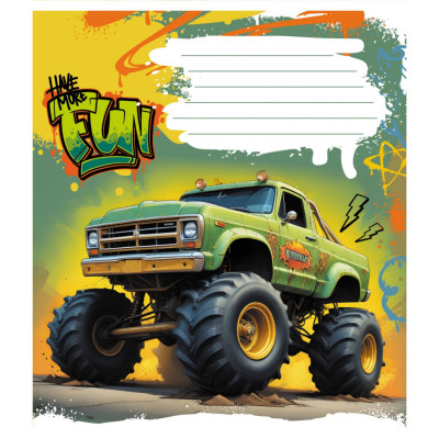 Зошит учнівський "Монстр трак" 024-550238K-2 в клітинку 24 аркуші