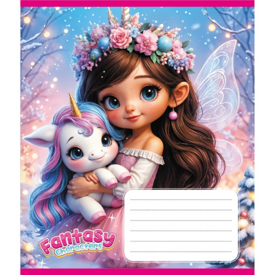 Зошит учнівський "Мій єдиноріг" 012-520170L-1 в лінію 12 аркушів