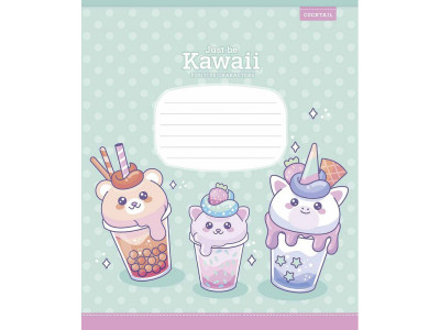 Зошит учнівський "Just be Kawaii" 012-3408K-1 в клітинку 12 аркушів Зошит учнівський "Just be Kawaii" 012-3408K-1 в клітинку 12 аркушів