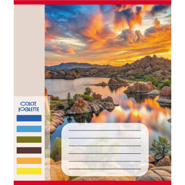 Зошит загальний "Кольори гір" 060-610093K-1 в клітинку 60 аркушів