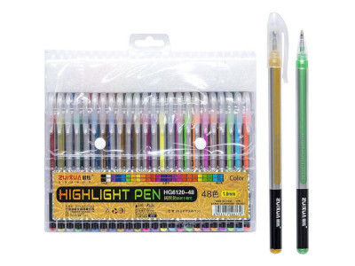 Набір гелевих ручок "Highlight Pen" HG6120-48, 48 кольорів
