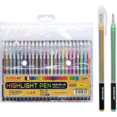 Набір гелевих ручок "Highlight Pen" HG6120-48, 48 кольорів