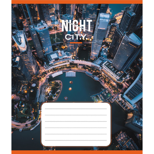 Зошит учнівський "Нічне місто" 036-570182K-3 в клітинку 36 аркушів