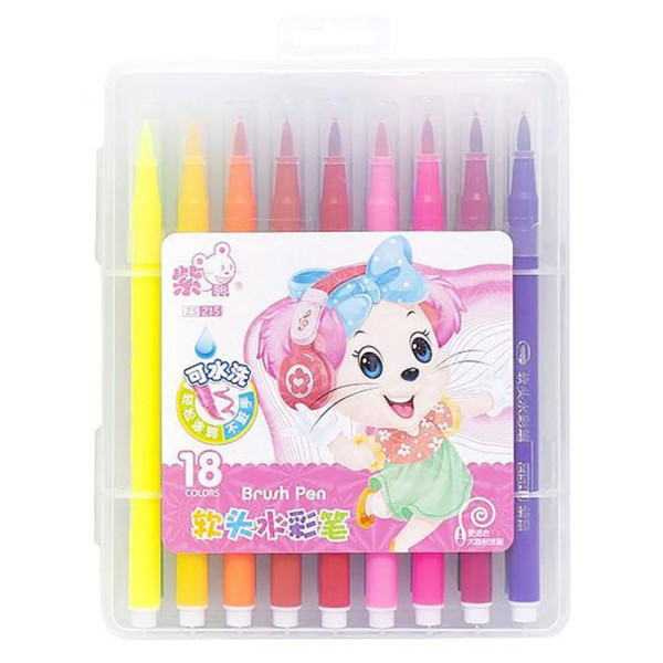 Дитячий набір фломастерів 215-18(Pink) 18 кольорів