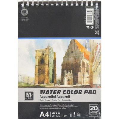 Альбом для акварелі "Water Color Pad" 6003-W, А4, 20 аркушів 200 г/м²