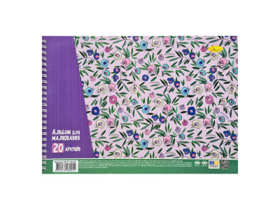 Альбом для малювання Flowers АП-0308-8 20 аркушів 100 г/м2 Альбом для малювання Flowers АП-0308-8 20 аркушів 100 г/м2