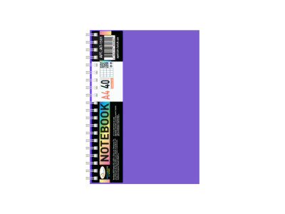 Блокнот А4 АП-1501(Violet) 40 аркушів пружина збоку