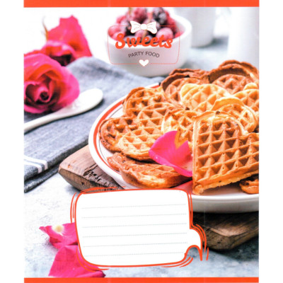 Зошит учнівський "Солодкі серця" 012-500325K-3 в клітинку 12 аркушів (959050)