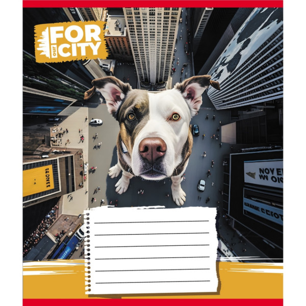 Зошит учнівський "Собака в місті" 024-560077L-3 в лінію 24 аркуші