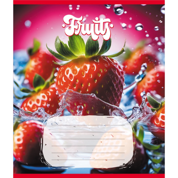 Зошит учнівський "Фрукти" 012-500028K-3 в клітинку 12 аркушів (959050)