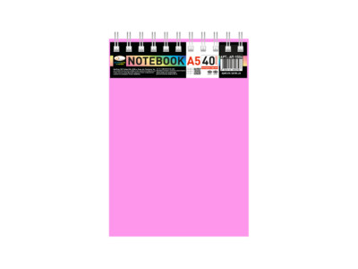 Блокнот А5 В-БП5-40(Pink) 40 аркушів пружина зверху