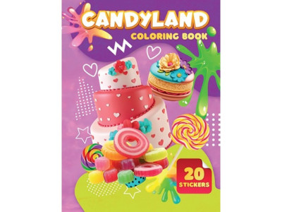 Дитяча розмальовка Candyland А06012506 20 наліпок А4 Дитяча розмальовка Candyland А06012506 20 наліпок А4