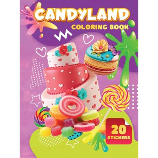 Дитяча розмальовка Candyland А06012506 20 наліпок А4