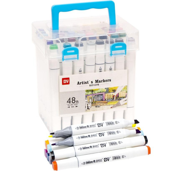 Набір скетч-маркерів H820-48 48 кольорів у боксі