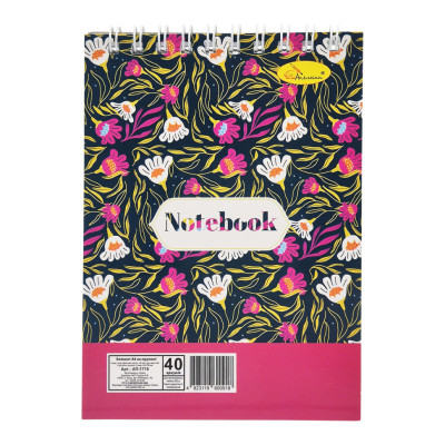 Блокнот для записів АП-1711 А6 40 аркушів пружина зверху