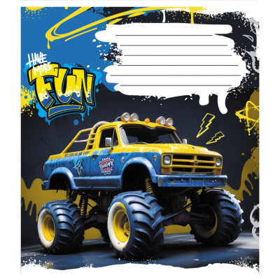 Зошит учнівський "Монстер трак" 024-550238K-3 в клітинку 24 аркуші