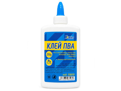 Клей канцелярський ПВА 358010 ковпачок-дозатор 250 грам