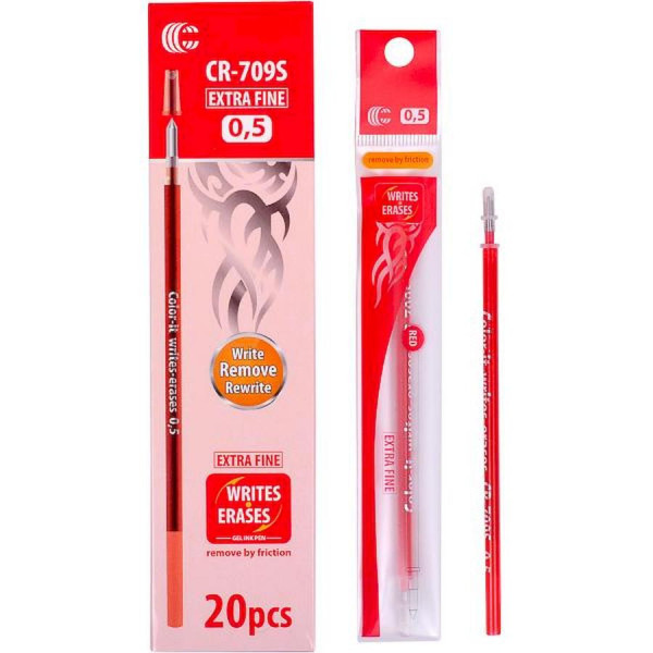 Стрижень для ручки "С" "пише-стирає" CR-709S червоний 20 шт