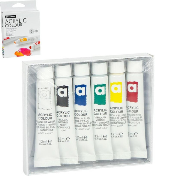 Набір акрилових фарб "Art Ranger Acryliс" PA31.06012A 12 мл 6 кольорів