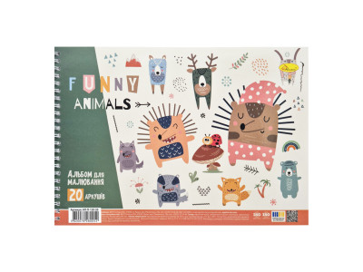 Альбом для малювання Funny animals АП-0308-9 20 аркушів 100 г/м2