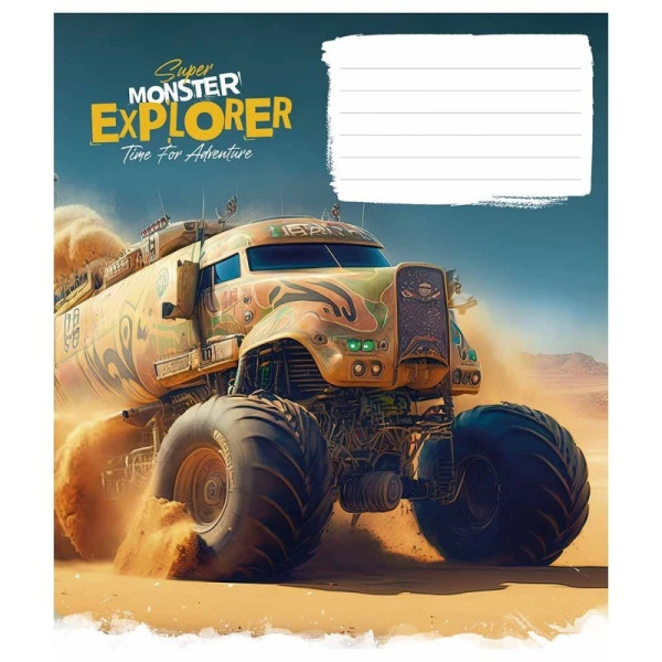 Зошит учнівський "Super Monster" 012-3293L-2 в лінію 12 аркушів