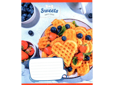 Зошит учнівський "Солодкі серця" 012-500325K-4 в клітинку 12 аркушів (959050)