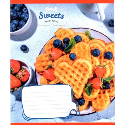 Зошит учнівський "Солодкі серця" 012-500325K-4 в клітинку 12 аркушів (959050)