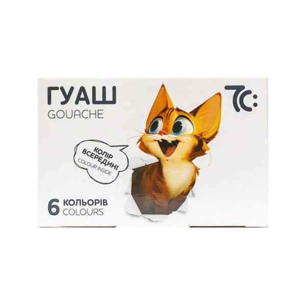 Дитячі гуашеві фарби 7C20601 6 кольорів по 10 мл