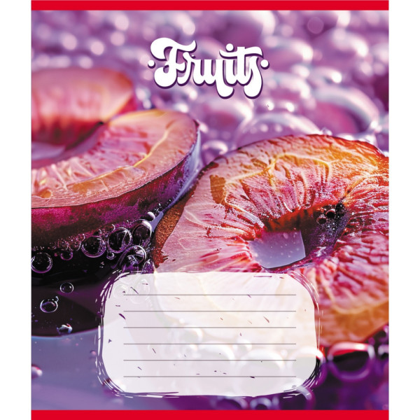 Зошит учнівський "Фрукти" 012-500028K-4 в клітинку 12 аркушів (959050)