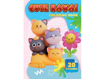 Дитяча розмальовка Cute Kawai А06012505 20 наліпок А4