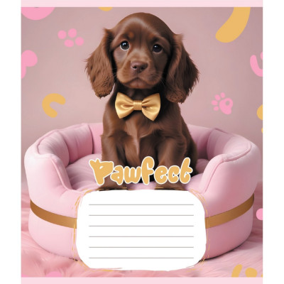 Зошит учнівський "Цуценята" 012-510126C-1 в косу лінію 12 аркушів