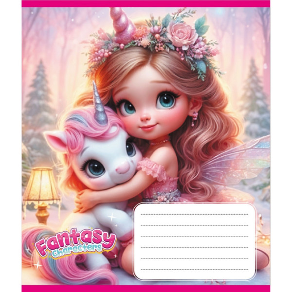 Зошит учнівський "Мій єдиноріг" 012-520170L-3 в лінію 12 аркушів