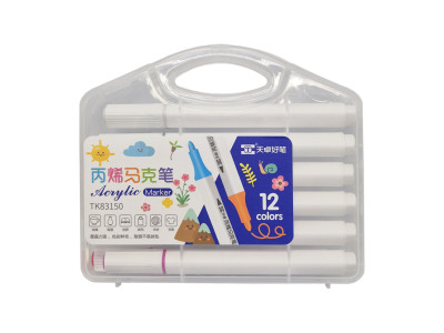 Набір акрилових маркерів Kiddy TK83150 plastic box 12 кольорів