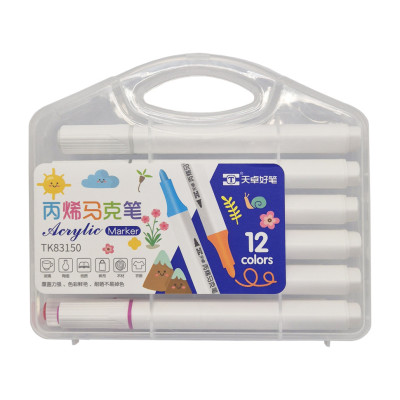 Набір акрилових маркерів Kiddy TK83150 plastic box 12 кольорів