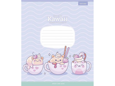 Зошит учнівський "Just be Kawaii" 012-3408K-3 в клітинку 12 аркушів Зошит учнівський "Just be Kawaii" 012-3408K-3 в клітинку 12 аркушів