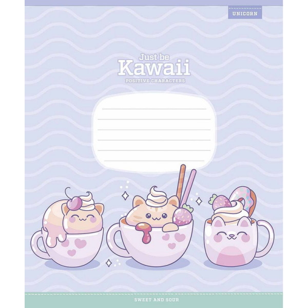 Зошит учнівський "Just be Kawaii" 012-3408K-3 в клітинку 12 аркушів Зошит учнівський "Just be Kawaii" 012-3408K-3 в клітинку 12 аркушів