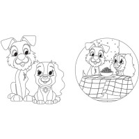Розмальовка "Гра з кольором. Леді та Бродяга" 1426008 Disney Маля 12 сторінок