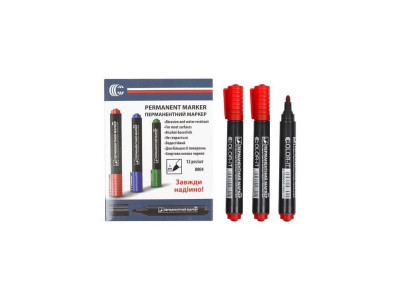 Маркер червоний COLOR-IT 8004(Red) Diamont "C" в упаковці 12 шт