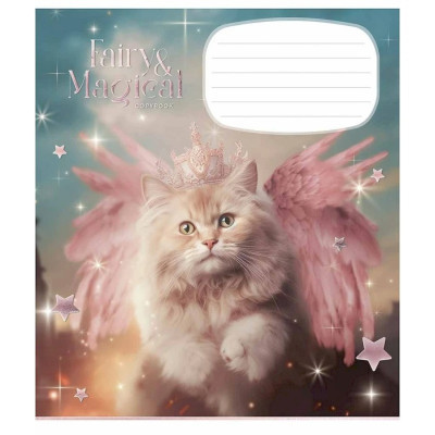 Зошит учнівський "Fairy cats" 012-3316K-1 в клітку, 12 аркушів