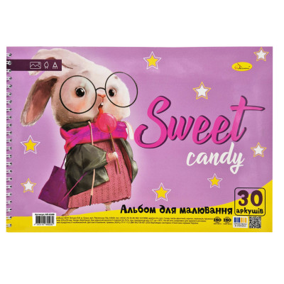 Альбом для малювання "Sweet candy" АП-0309-1 30 аркушів пружина