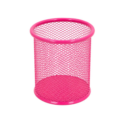 Склянка для ручок 562001-Pink металева кругла 95х75см.