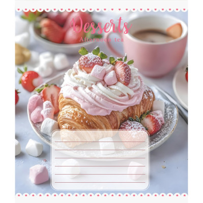 Зошит для школярів "Десерт" 018-590546L-4 у лінію 18 аркушів Зошит для школярів "Десерт" 018-590546L-4 у лінію 18 аркушів