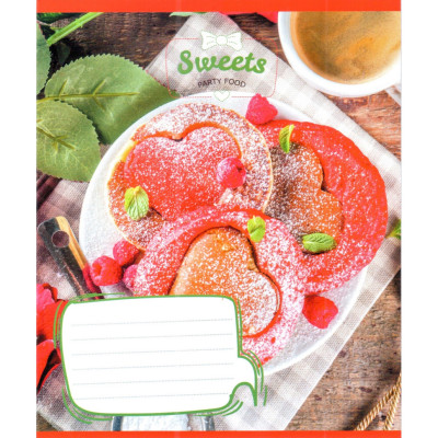 Зошит учнівський "Солодкі серця" 012-500325K-5 в клітинку 12 аркушів (959050)