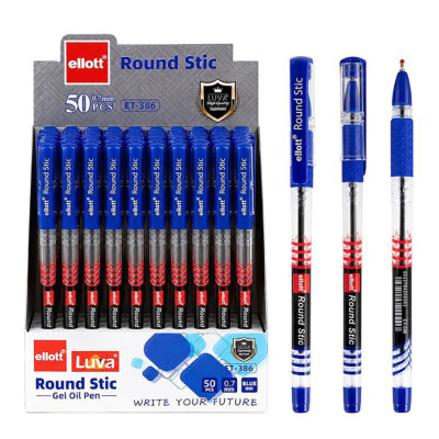 Ручка масляна Round Stic ET-386-50 синій мякий грип 07 мм Ручка масляна Round Stic ET-386-50 синій мякий грип 07 мм