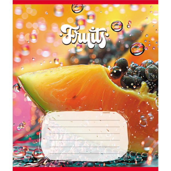 Зошит учнівський "Фрукти" 012-500028K-5 в клітинку 12 аркушів (959050)