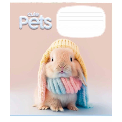 Зошит учнівський "Cute pets" 012-3253K-3 в клітинку 12 аркушів