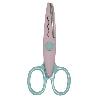Дитячі ножиці 80685(Pink-Turquoise) з фігурним лезом